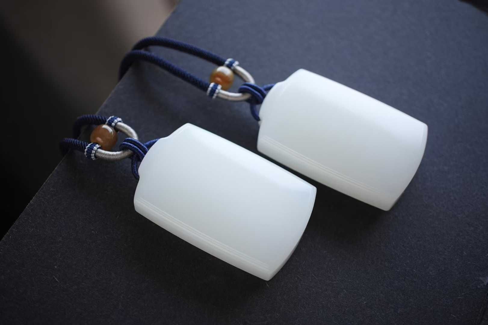 38410 和田玉羊脂玉平安無事牌掛件