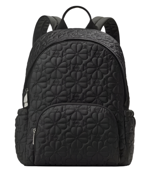 RQ09 KS 專門店 黑色Spade flower壓紋尼龍背囊 Tilly Quilted Backpack