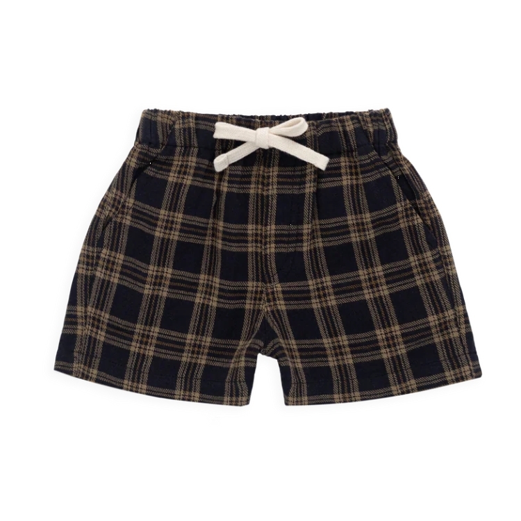 （預購）JAMIEKAY 撞色格紋綁帶短褲 Organic Cotton Louis Short - Woodland Check