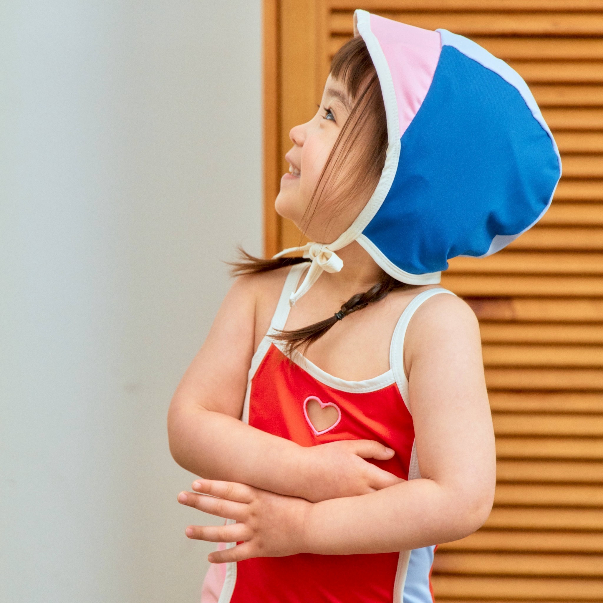 可愛跳色連身泳衣