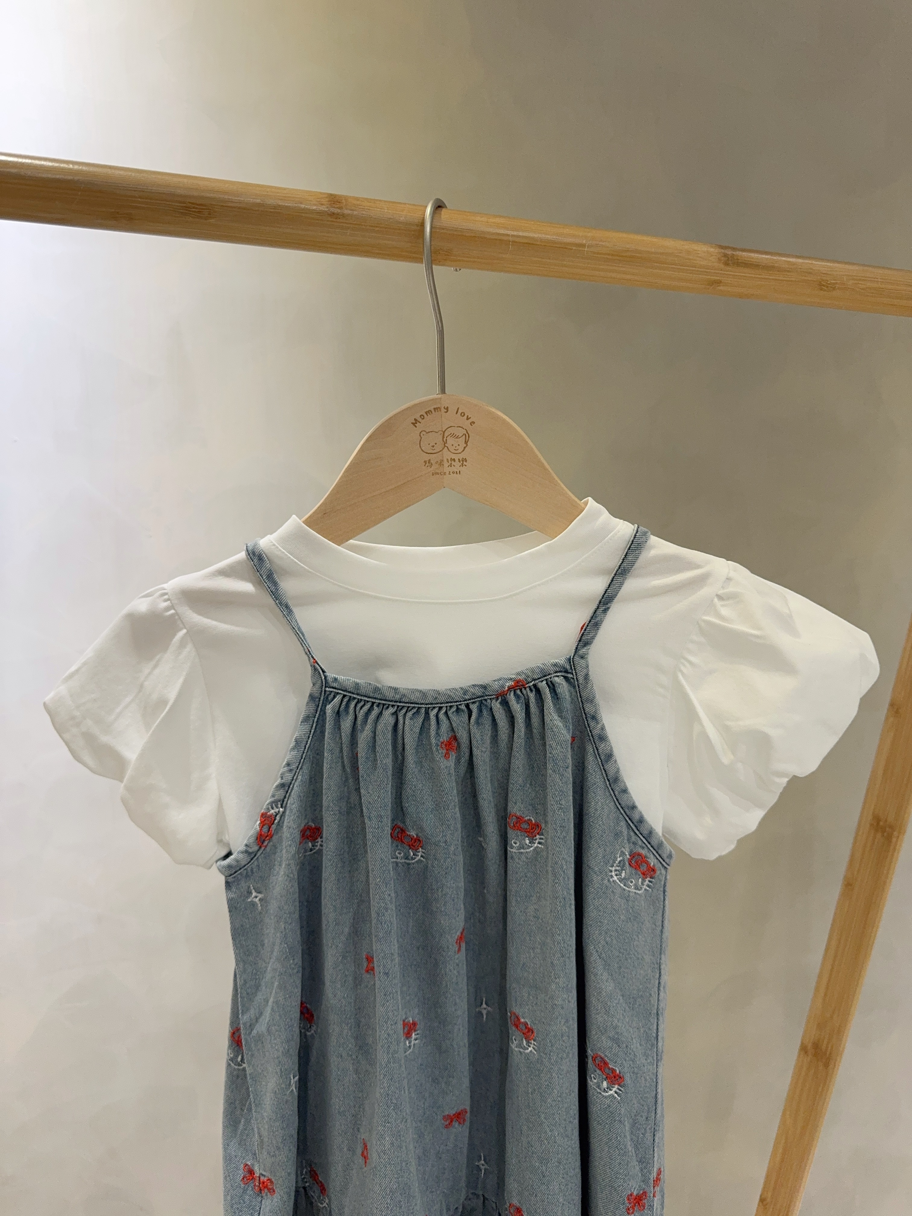 2630Kitty貓公主袖吊帶裙C222