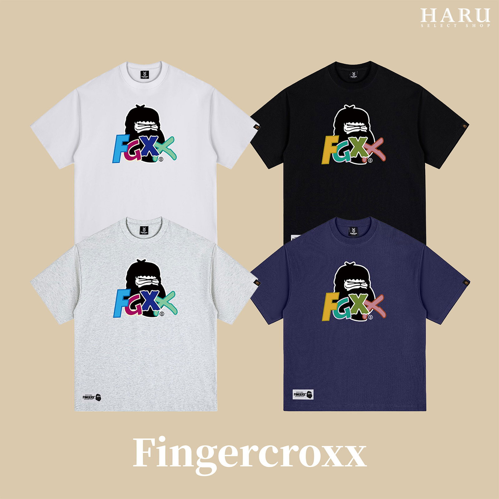 Fingercroxx FGXX  BAPE A BATHING APE 猿人頭 彩色 字母 塗鴉 美式 大LOGO 短袖 T恤 TEE