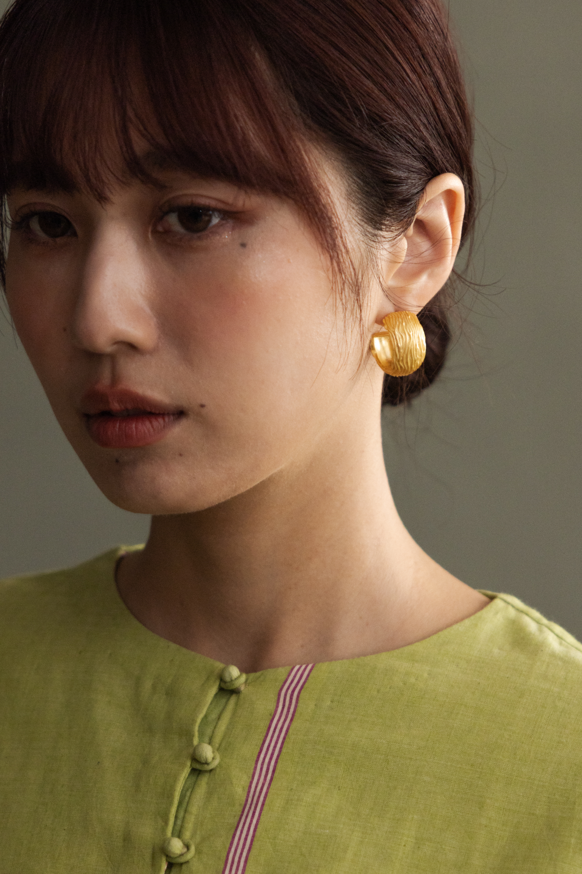 【 Jewelry 】紋理寬圈耳環