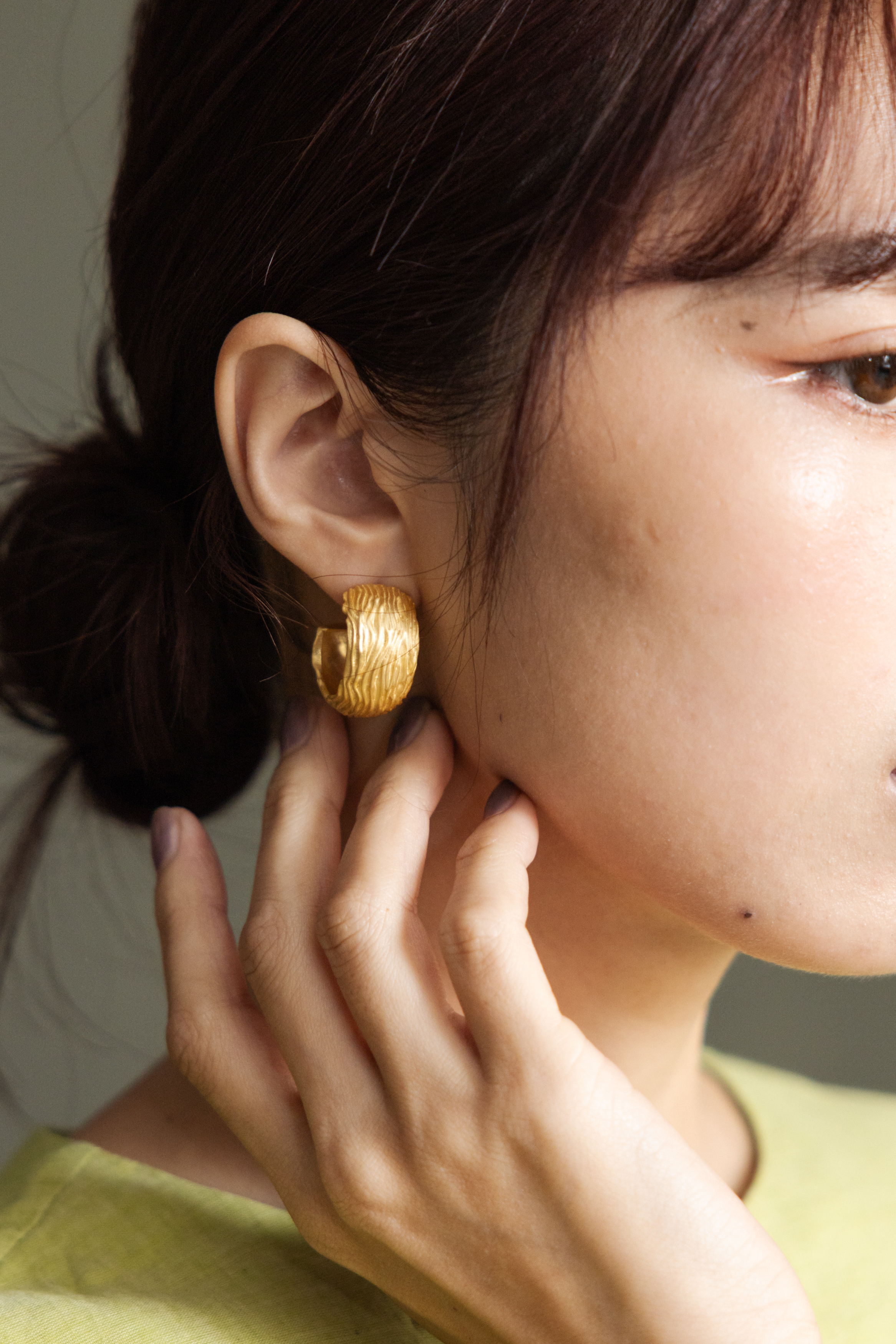 【 Jewelry 】紋理寬圈耳環