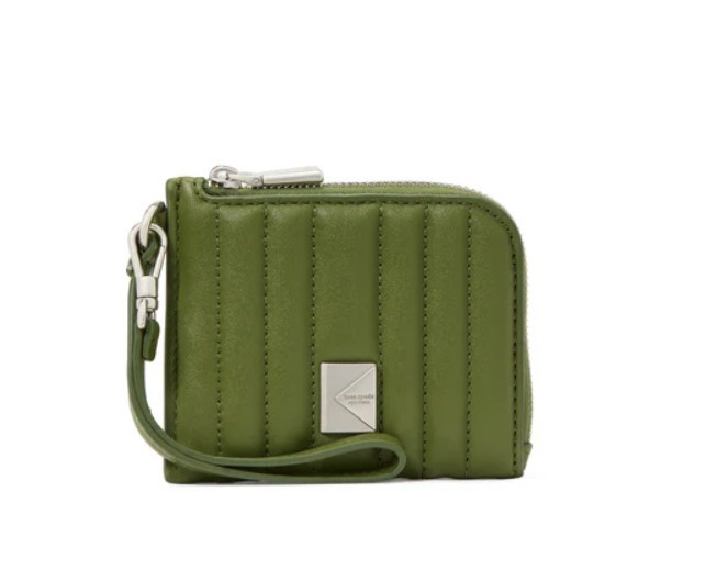 RQ20 KS 專門店 橄欖綠色壓線拉鏈卡包 Deco Quilted Card Case Wristlet