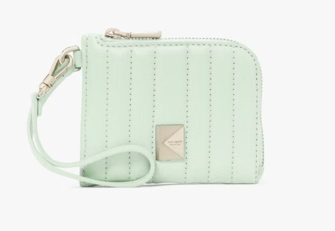 RQ21 KS 專門店 薄荷綠色壓線拉鏈卡包 Deco Quilted Card Case Wristlet