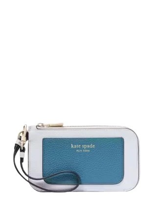 RQ23 KS 專門店 改藍白拼色 拉鏈卡包 Ava Colorblocked Coin Card Case Wristlet