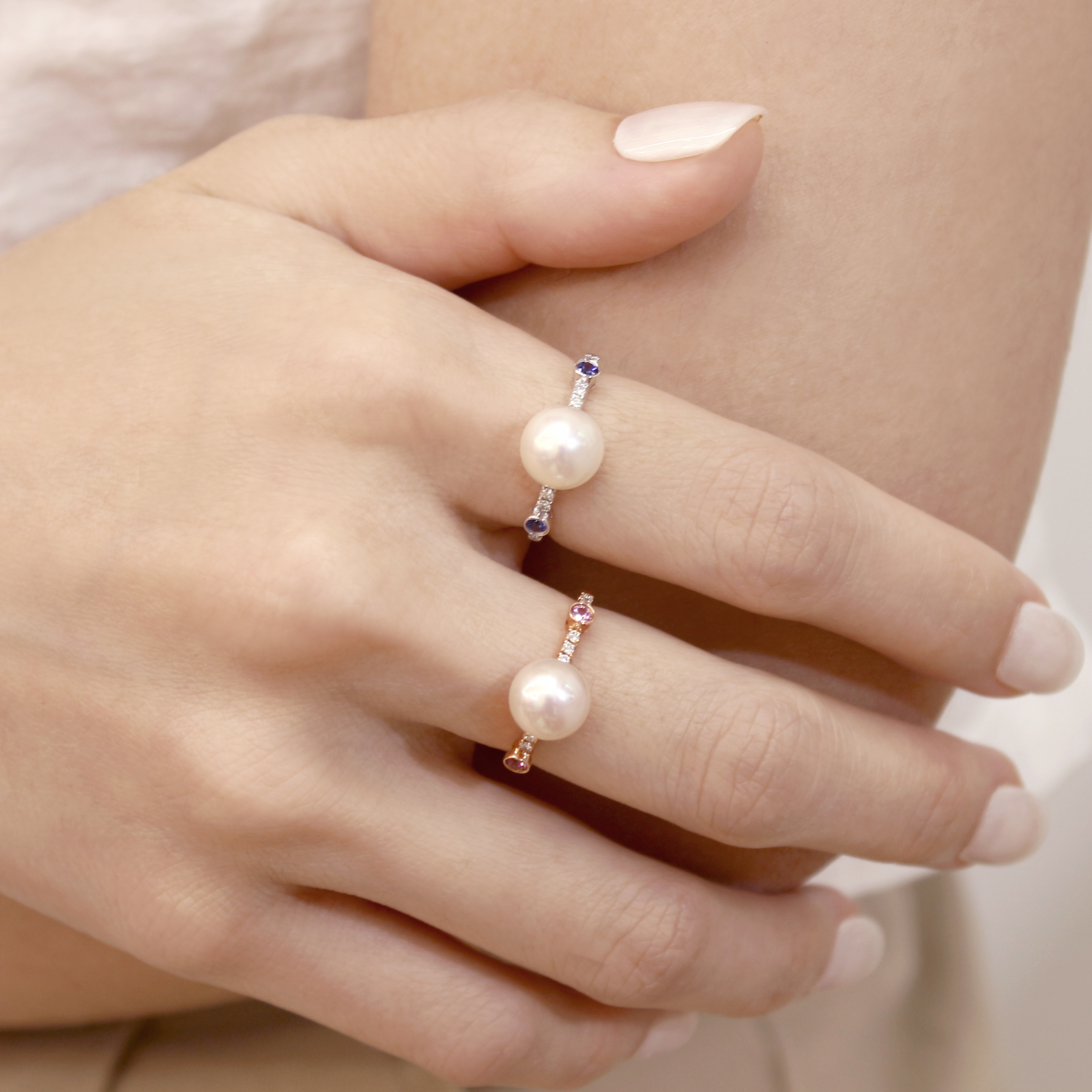 Tears of Mermaid 藍寶石珍珠戒指