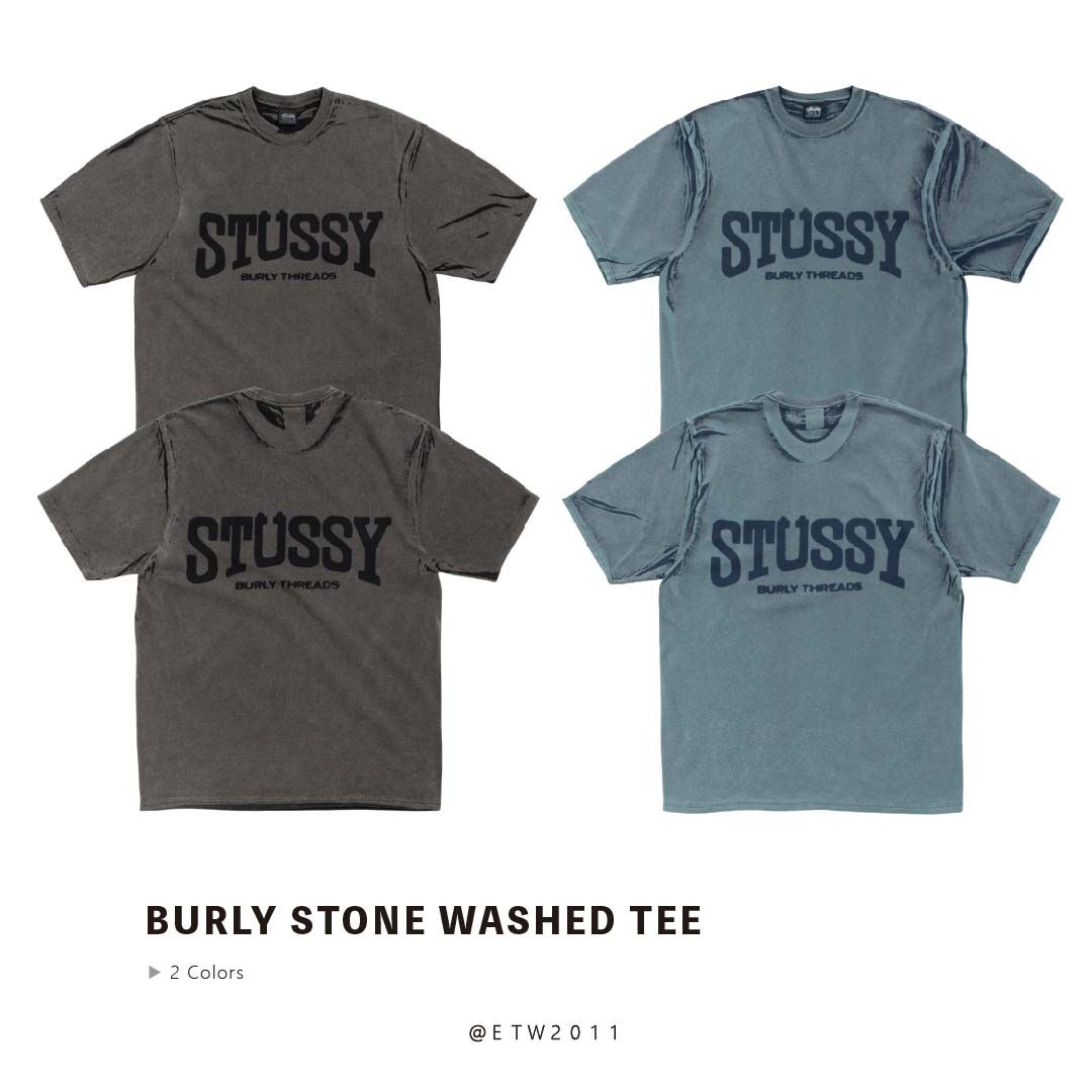 ☆ETW☆【EASY TO WEAR】Stussy 26SS BURLY STONE WASHED TEE 短T 水洗 做舊 復古刷色 字體