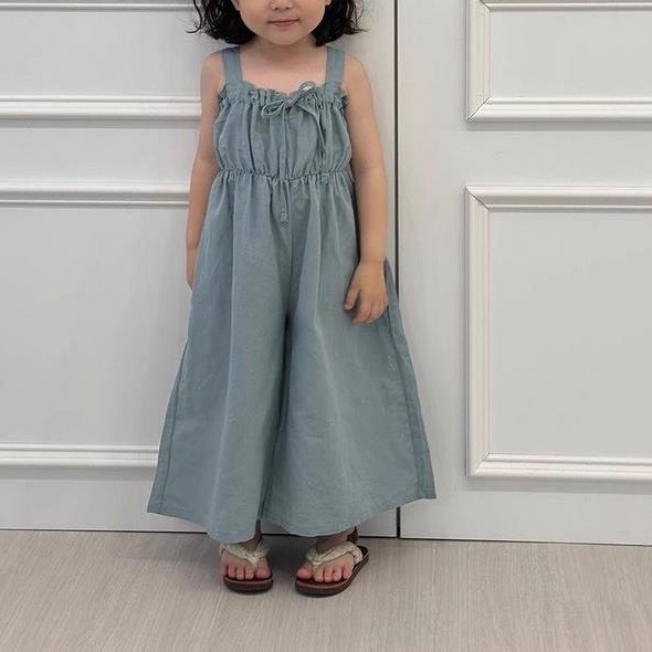 甜美抓皺休閒吊帶褲