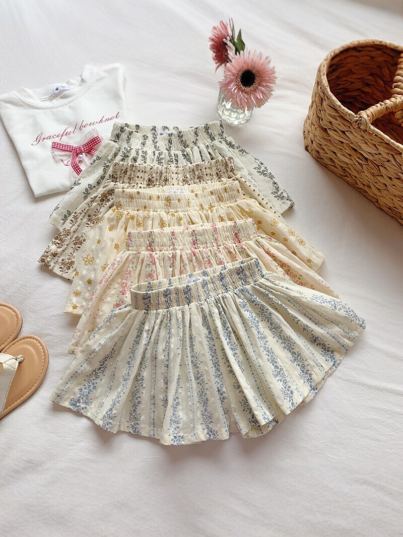 碎花褶皺褲裙(90-140)