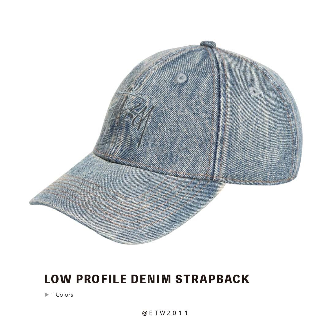 ☆ETW☆【EASY TO WEAR】Stussy 26SS LOW PROFILE DENIM STRAPBACK 牛仔 單寧 字體 老帽