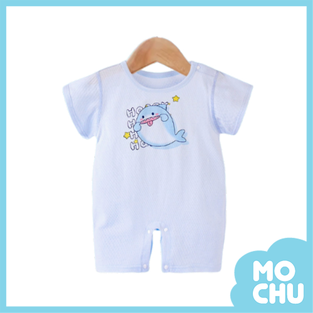 冒險小河豚薄款短袖連身衣