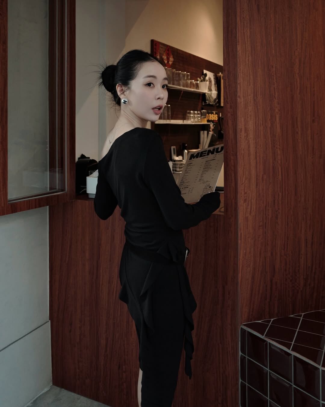 #AL87 麂皮娃娃鞋(黑/咖)