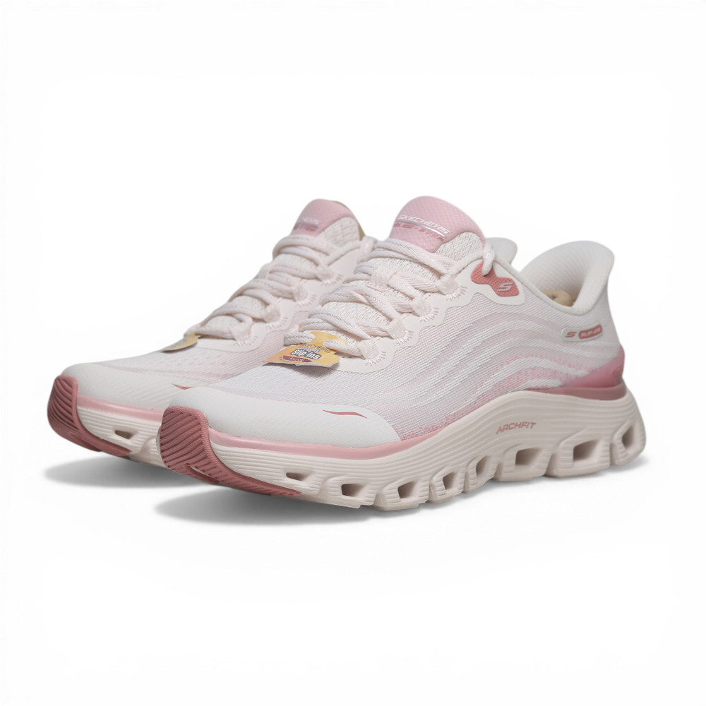 SKECHERS 休閒鞋 ARCH FIT 米白粉 瞬穿 足弓 健走鞋 女 150760NTPK