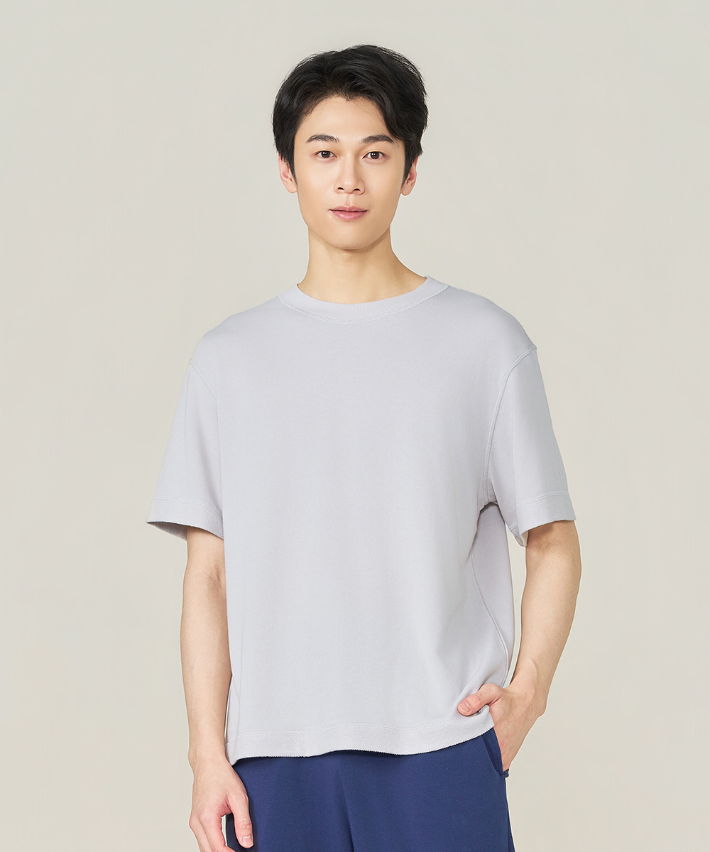 自由空間-卷卷棉 輕彈棉柔男圓領短袖衫 UE128626