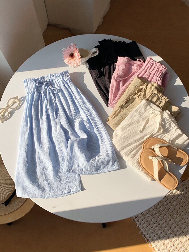 糖果色棉麻寬褲(90-150)