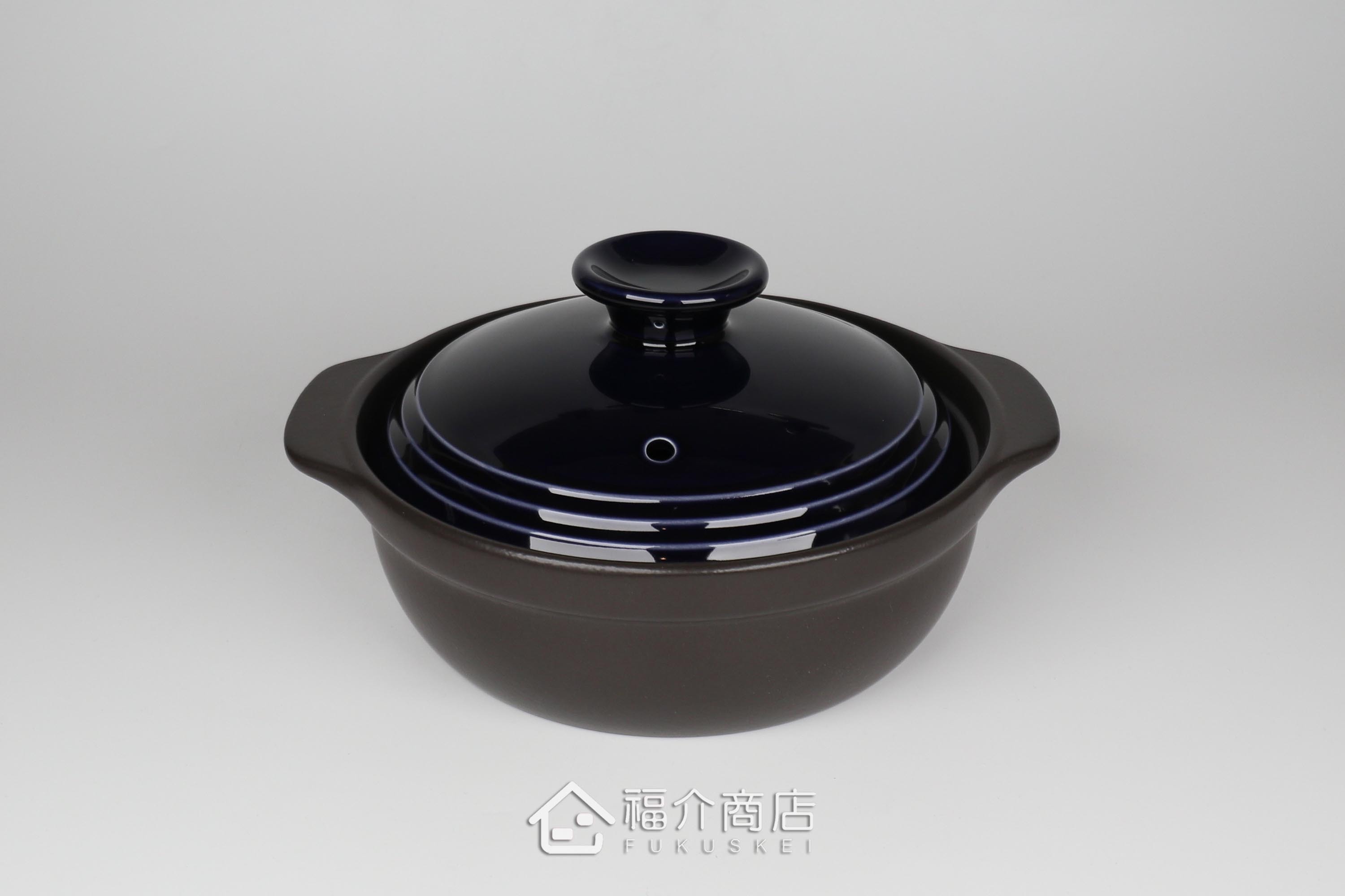 福介商店｜【萬古燒】丹寧藍6.5號IH土鍋
