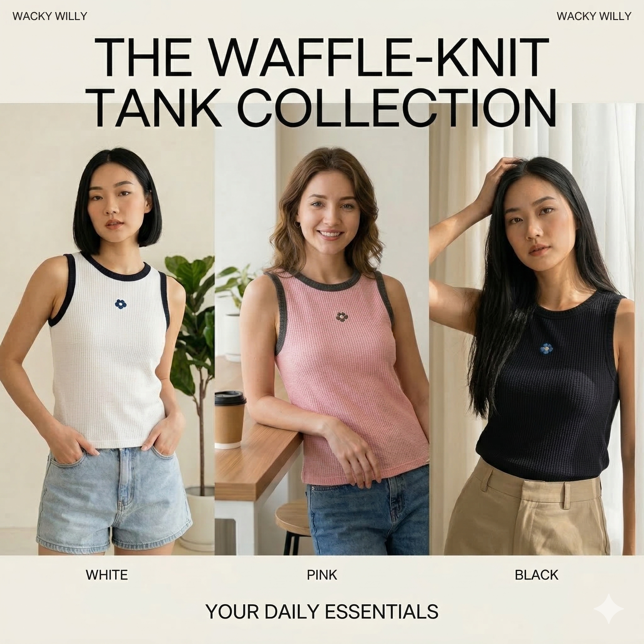 【預購】Wacky WILLY FF031901 女裝小花花背心