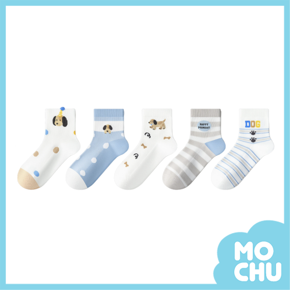 歡樂臘腸網眼透氣襪五入組