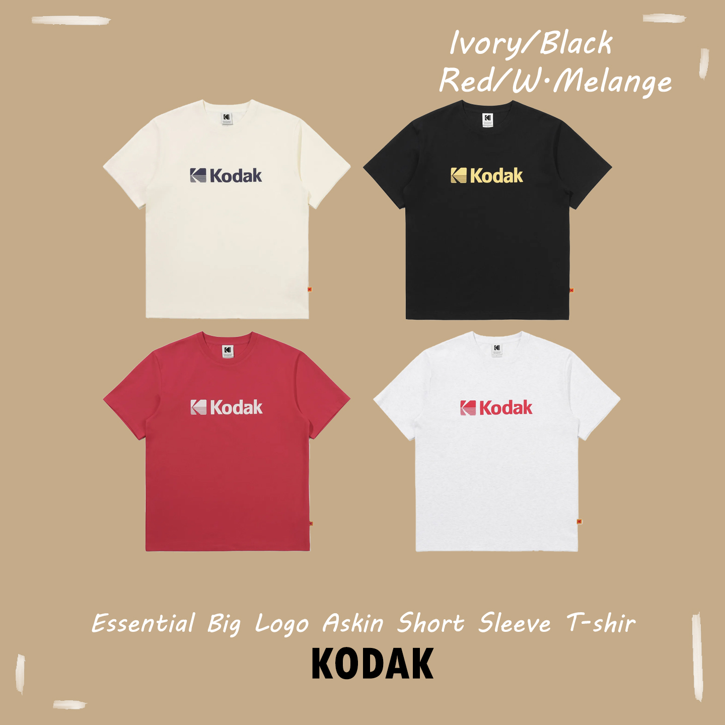 【OWN】Kodak 短袖 上衣 經典LOGO 涼爽 吸濕排汗 快乾 春夏 經典款 不分男女 黑色 白灰 紅色 奶油白