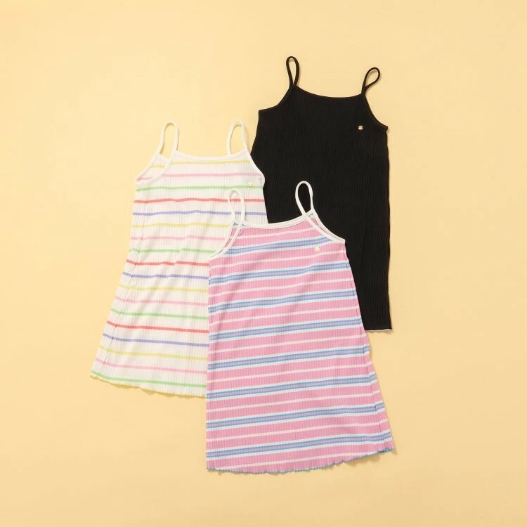 日本 90-140 柔和羅紋背心洋裝 3色