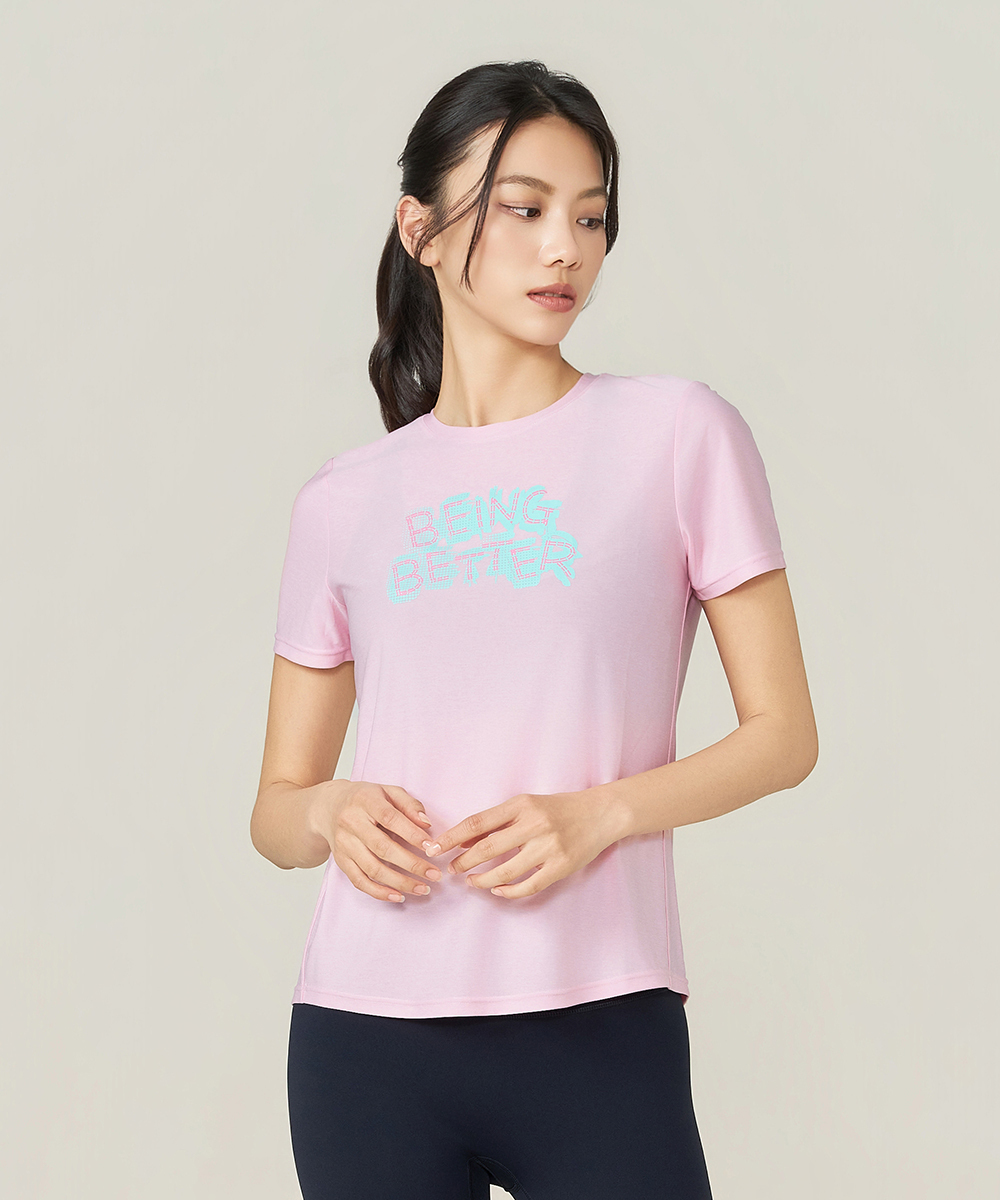 YA系列 快乾柔感女印花圓領短袖衫 UE0E0826