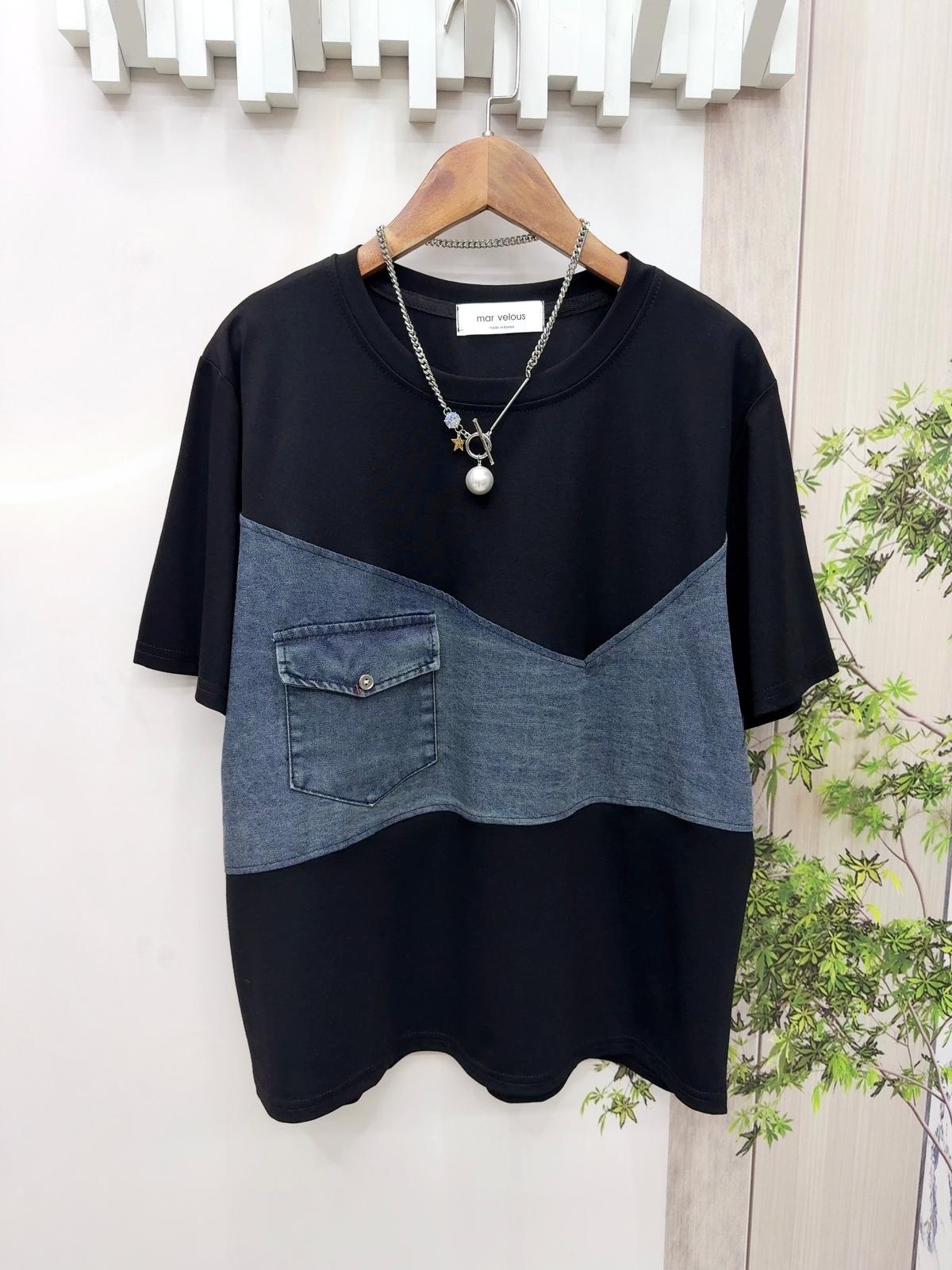 Mar 拼牛仔top ~151D