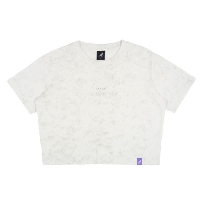 KANGOL 短T 白灰 夜光圖T 短寬版 短袖 女 6522100600