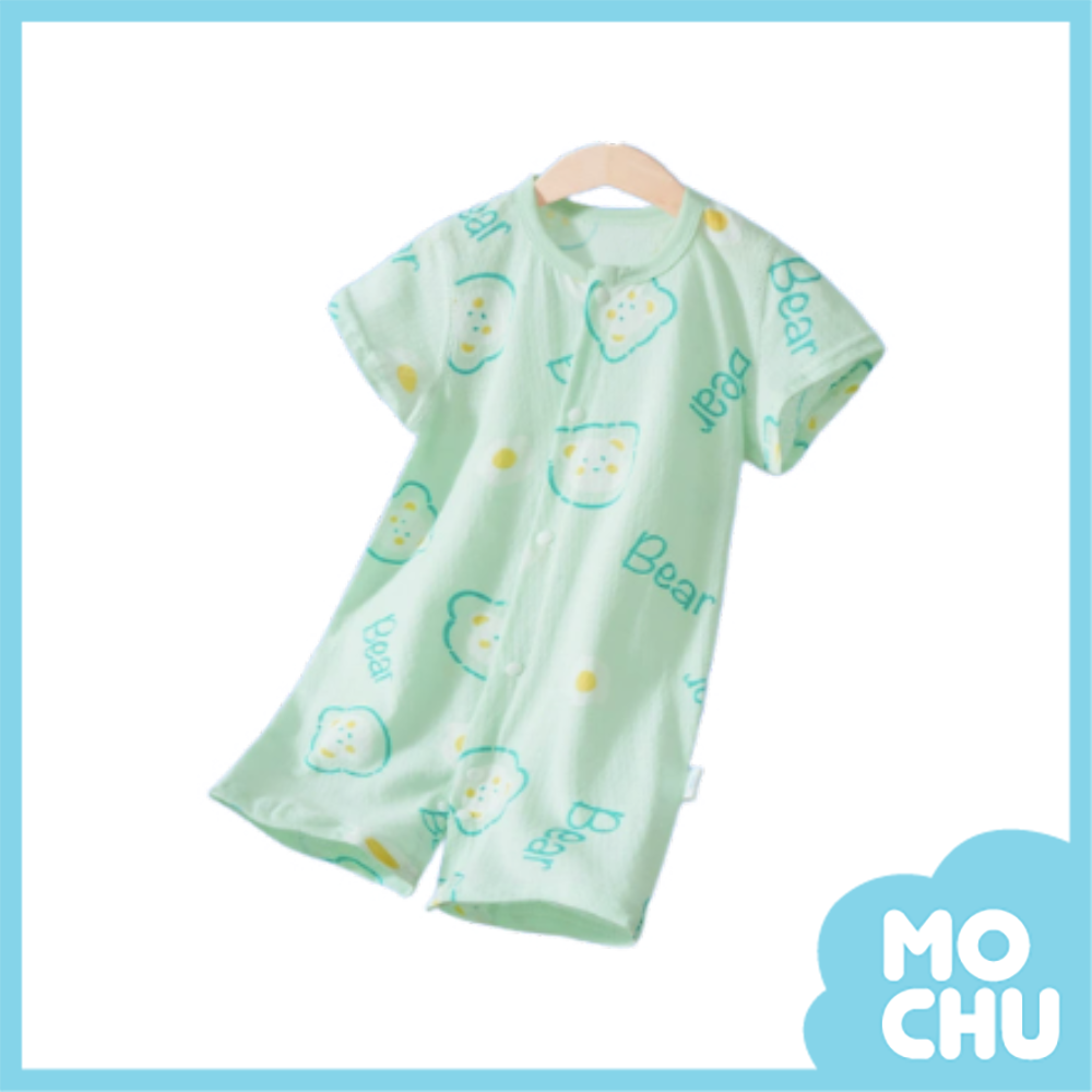早餐小熊薄款短袖連身衣