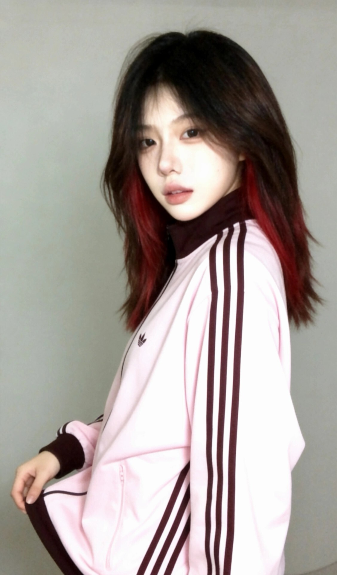 adidas 韓國限定粉紅外套