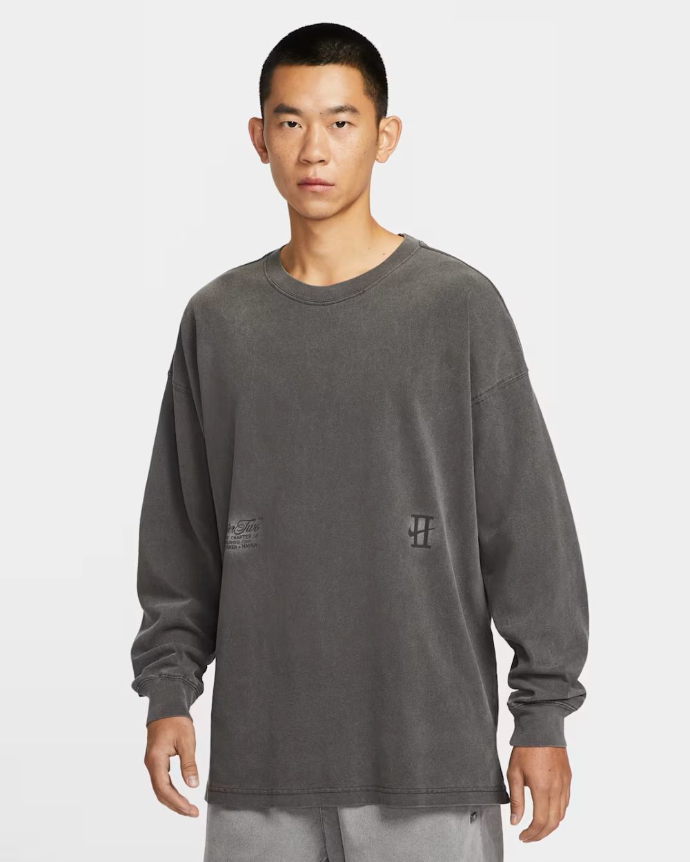 男款 NIKE AS DB M NK TEE OS LS BOOKER 碳黑 印花 狗狗 寬版 長T【IH5086-010】NKTF