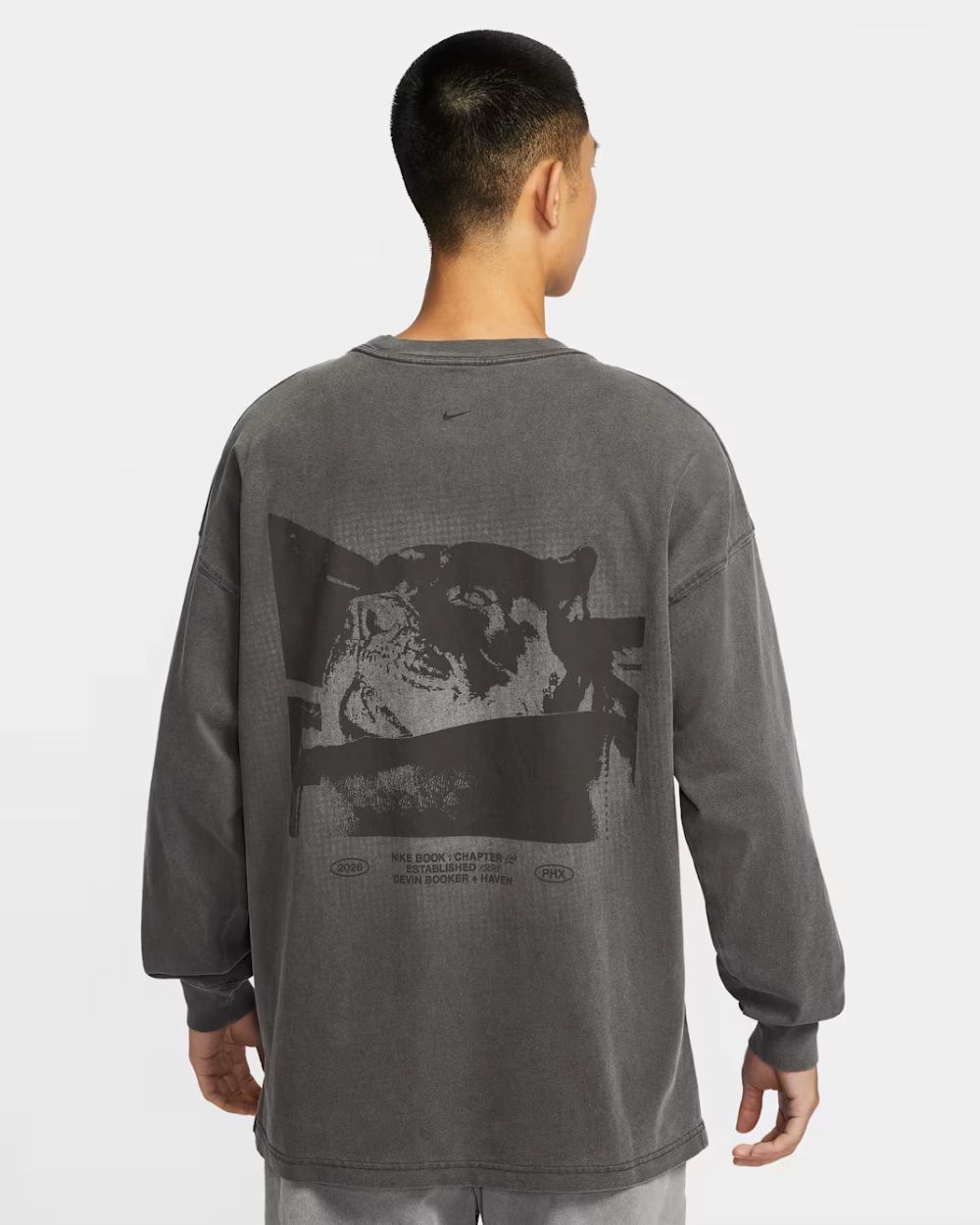 男款 NIKE AS DB M NK TEE OS LS BOOKER 碳黑 印花 狗狗 寬版 長T【IH5086-010】NKTF