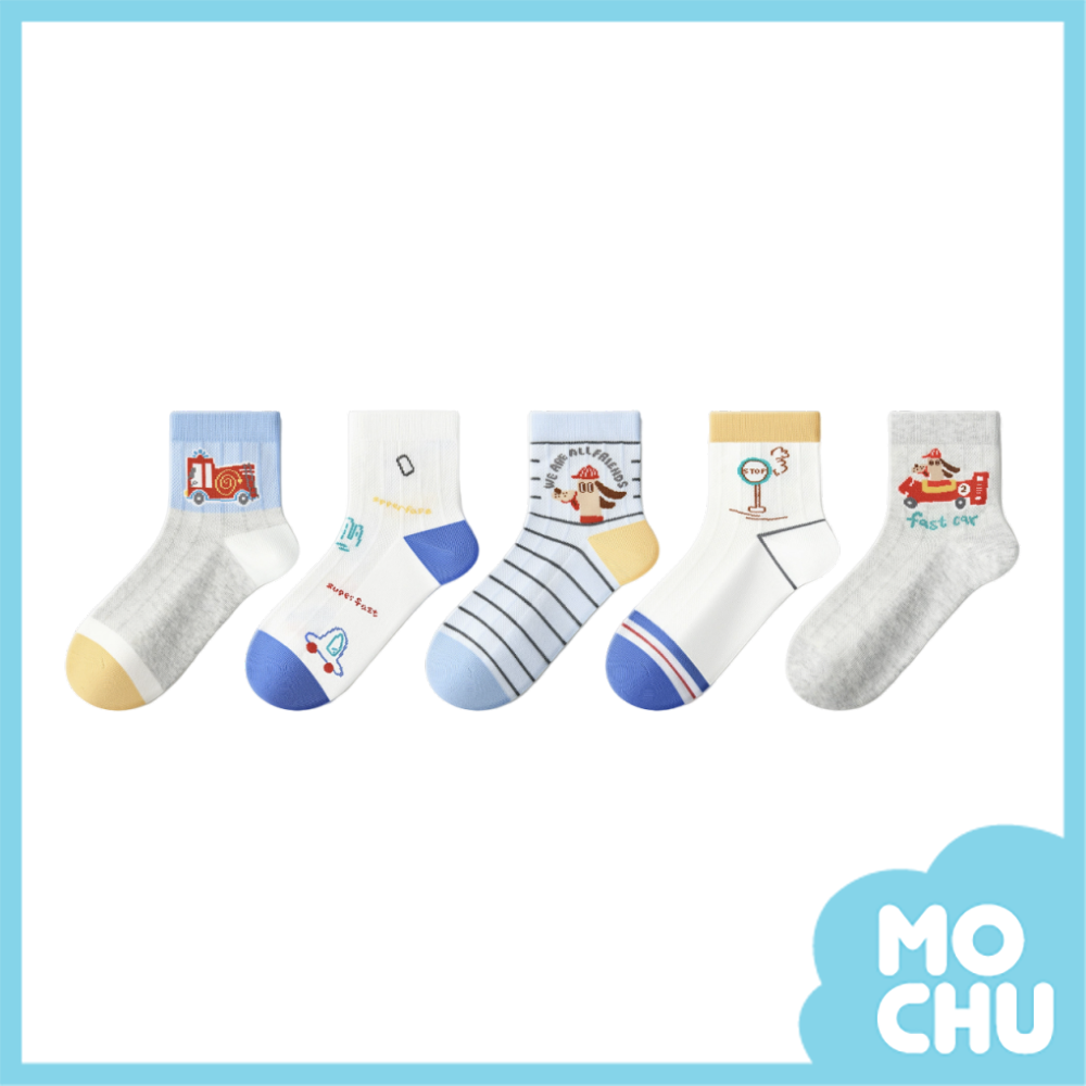 交通工具網眼透氣襪五入組