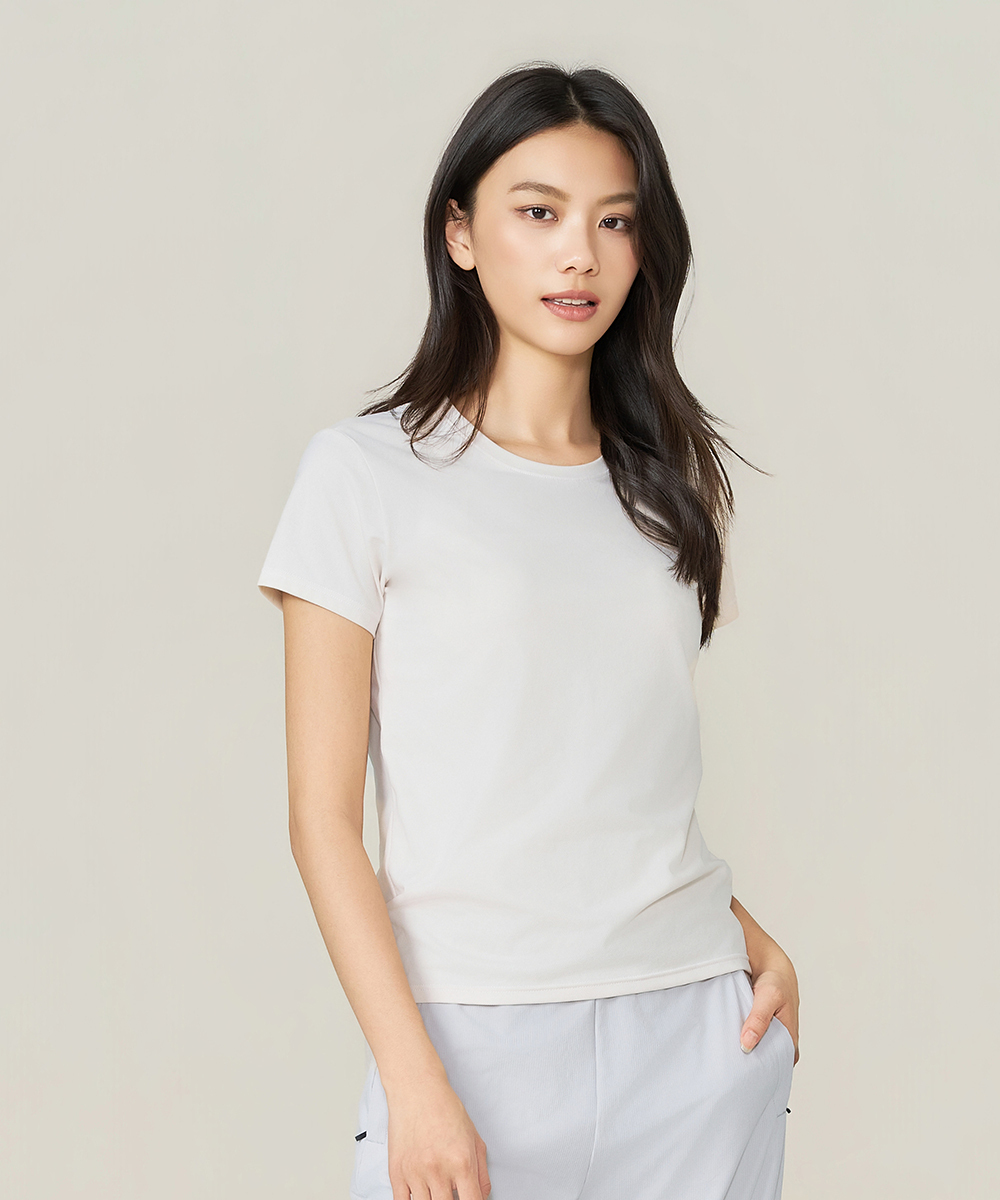 YA系列 高彈棉感女圓領短袖衫 UE0E1926