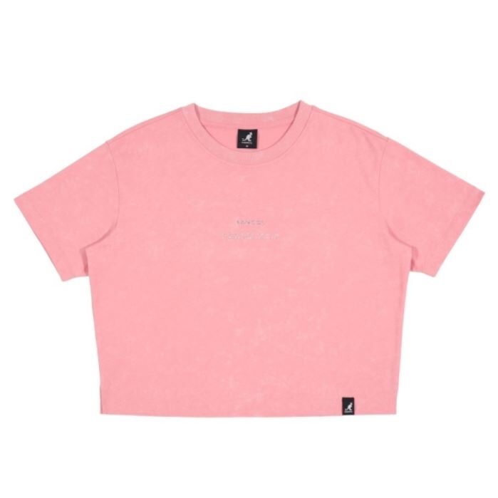 KANGOL 短T 粉紅 夜光圖T 短寬版 短袖 女 6522100641