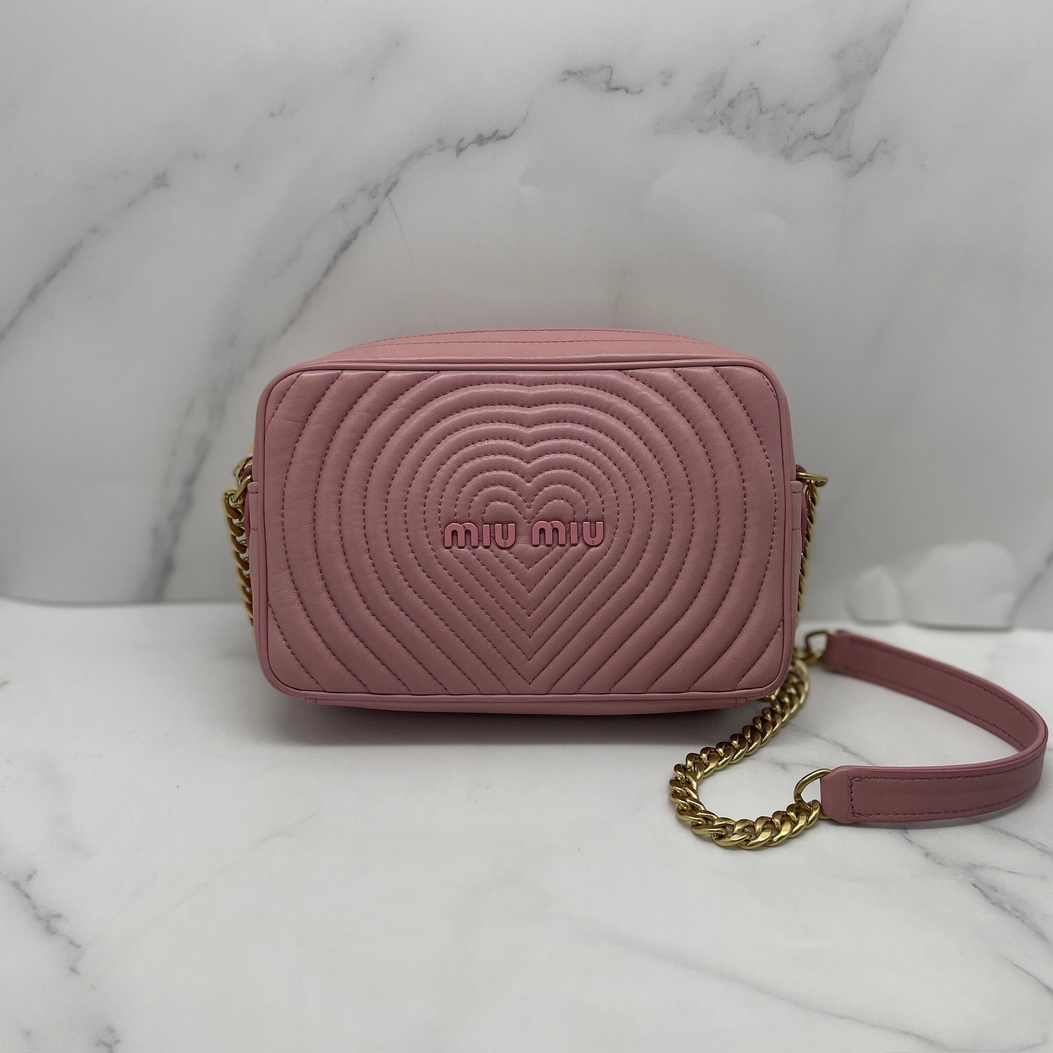 Miu Miu Matelasse Heart Camera Bag (lambskin)