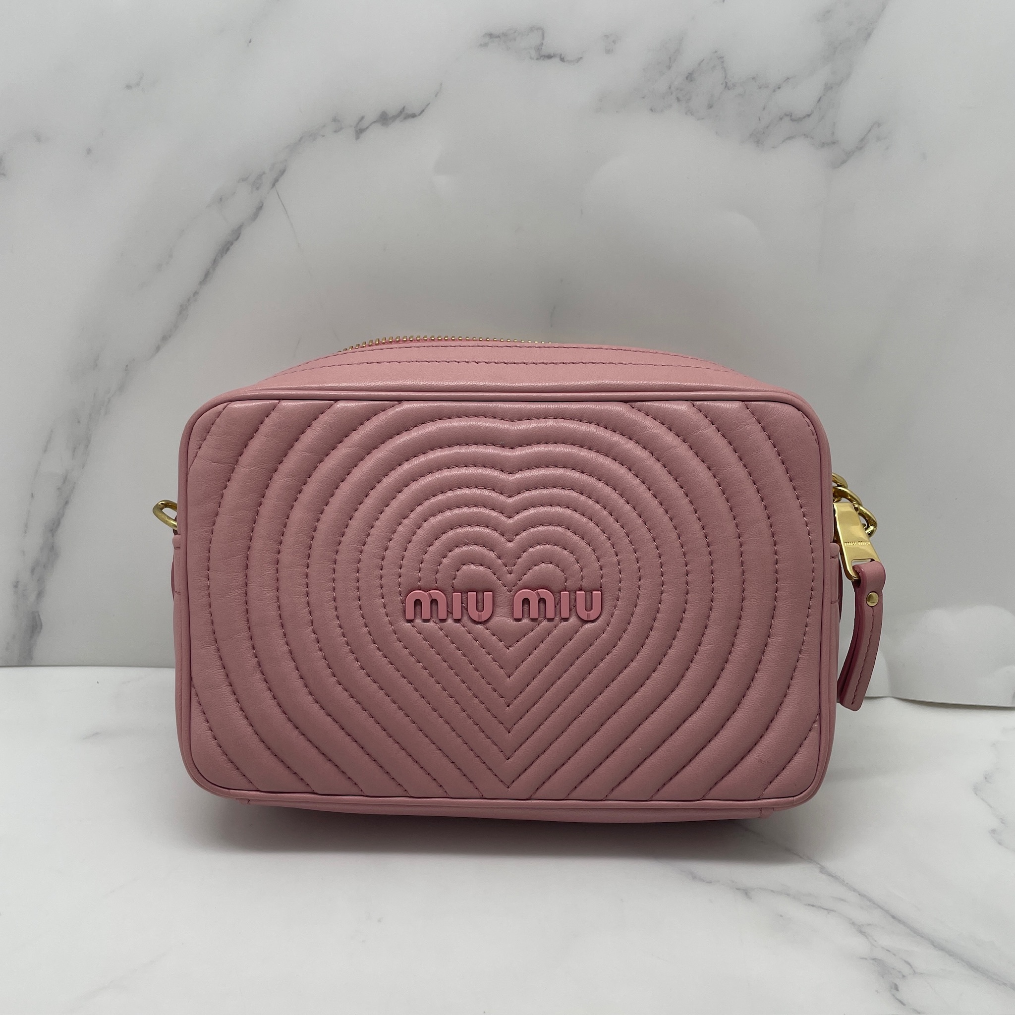 Miu Miu Matelasse Heart Camera Bag (lambskin)