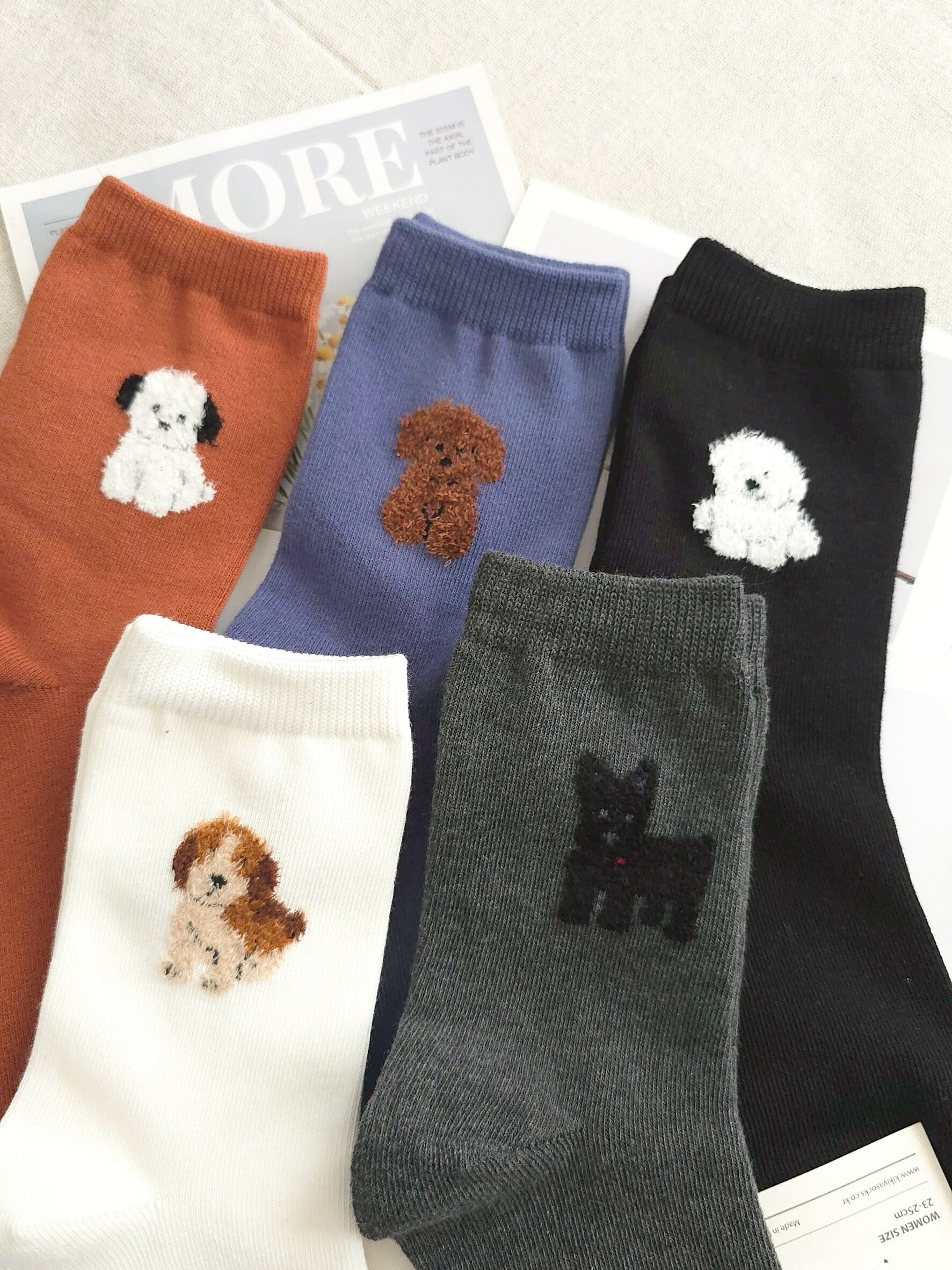 🇰🇷正韓 🐶小狗素色長襪 5𝐜𝐨𝐥𝐨𝐫. #S15
