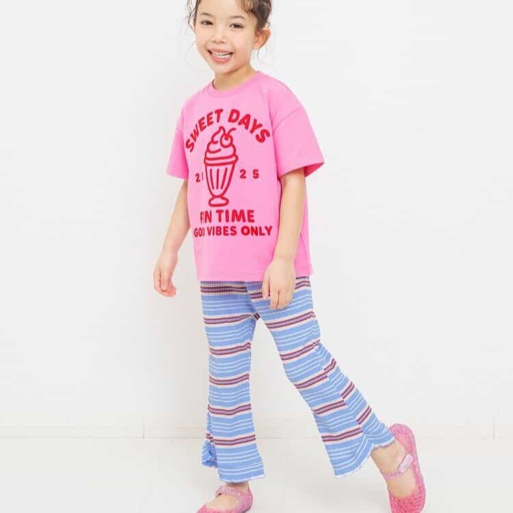 日本 90-140 柔和羅紋喇叭長褲 4色