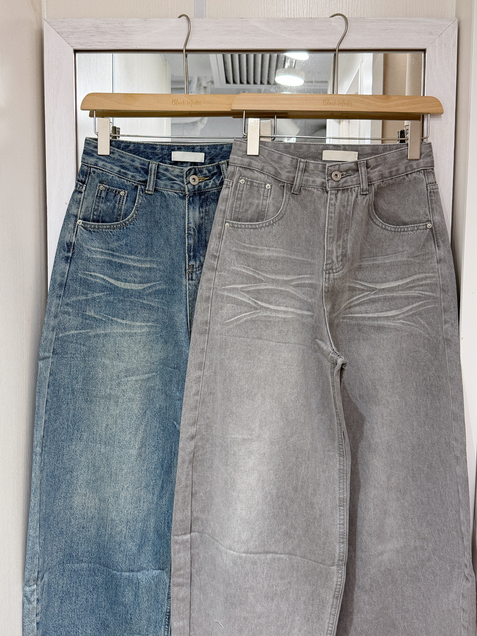 P0256｜韓系型格⋆✴︎˚｡⋆ 顯瘦洗水彎刀長褲