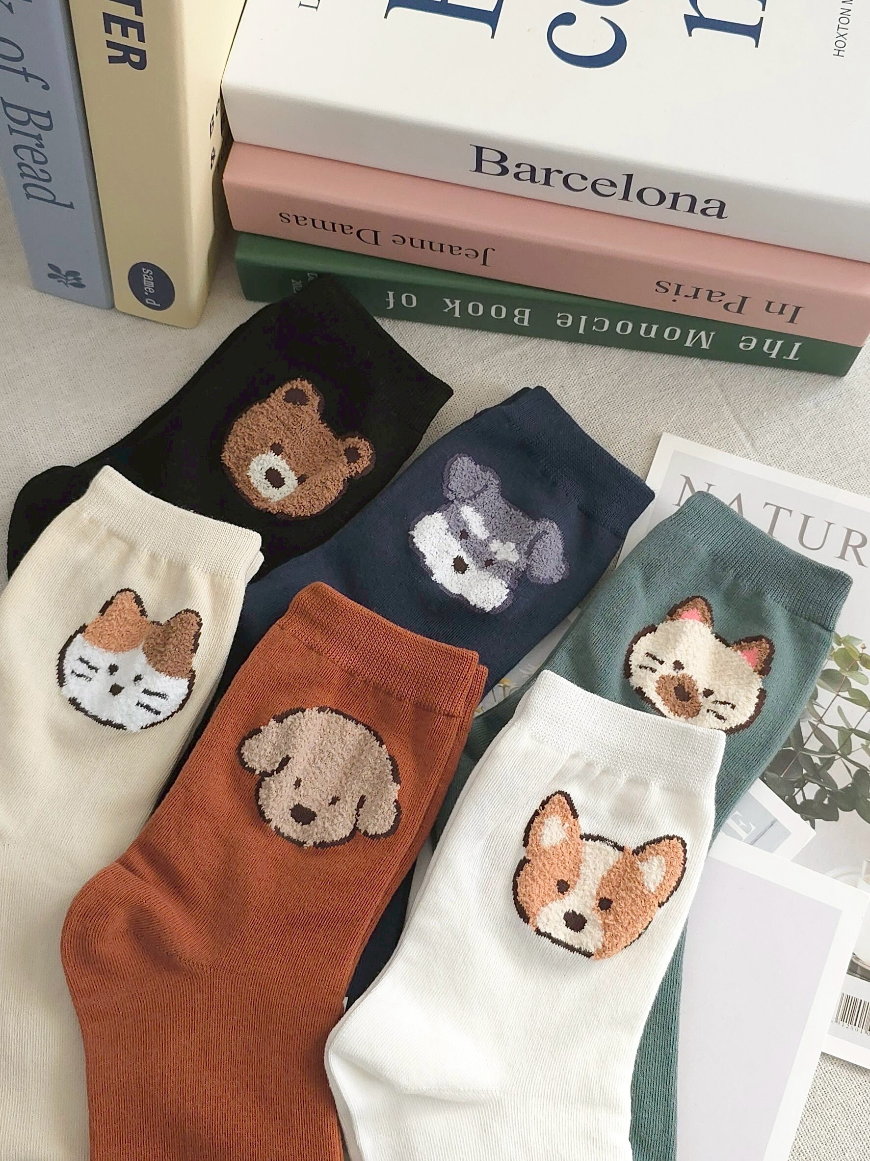 🇰🇷正韓 🐶🐱🐻小動物頭貼長襪 6𝐜𝐨𝐥𝐨𝐫. #S16