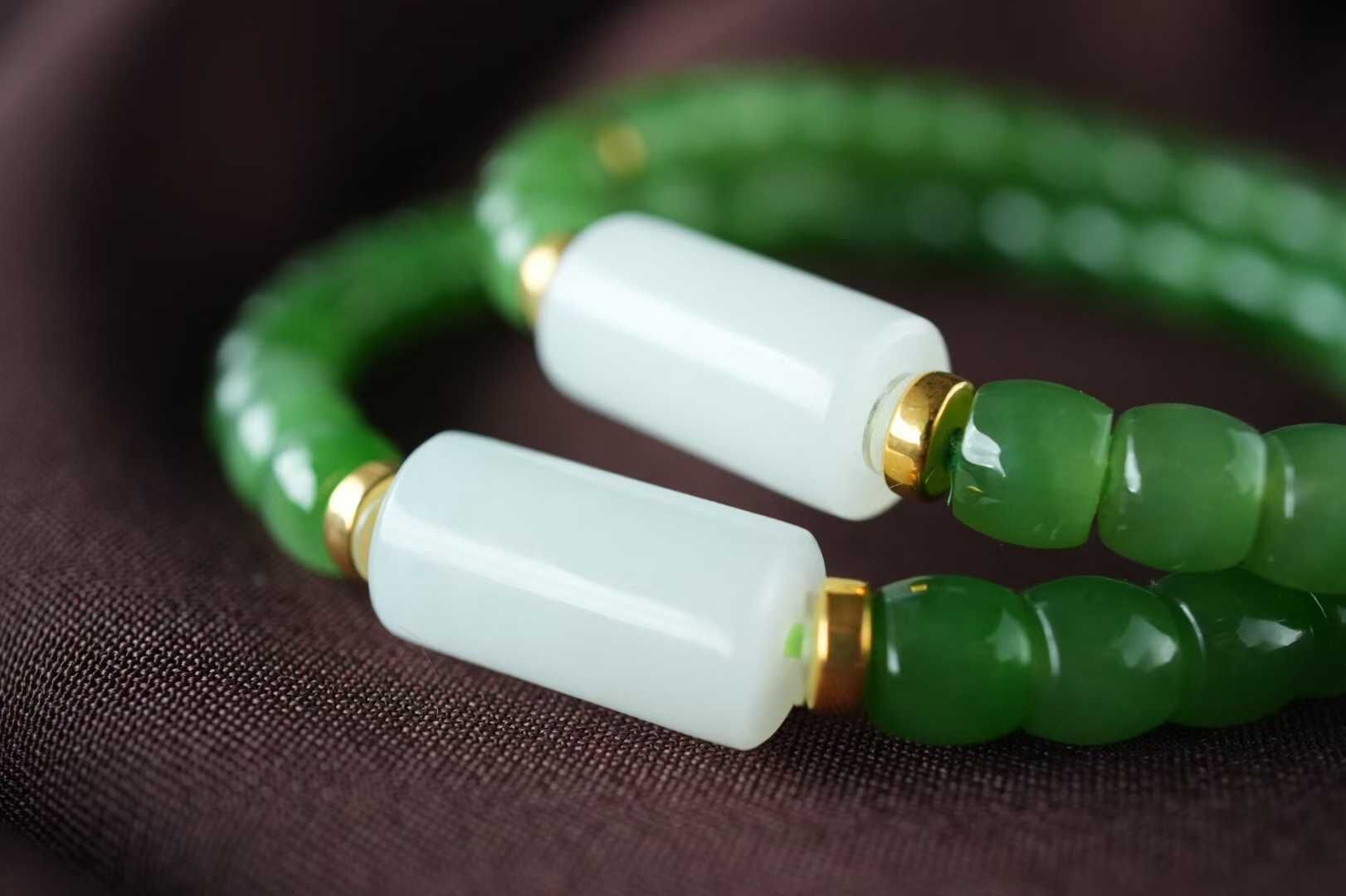 38413 和田玉碧玉手串 (5-6mm直徑)