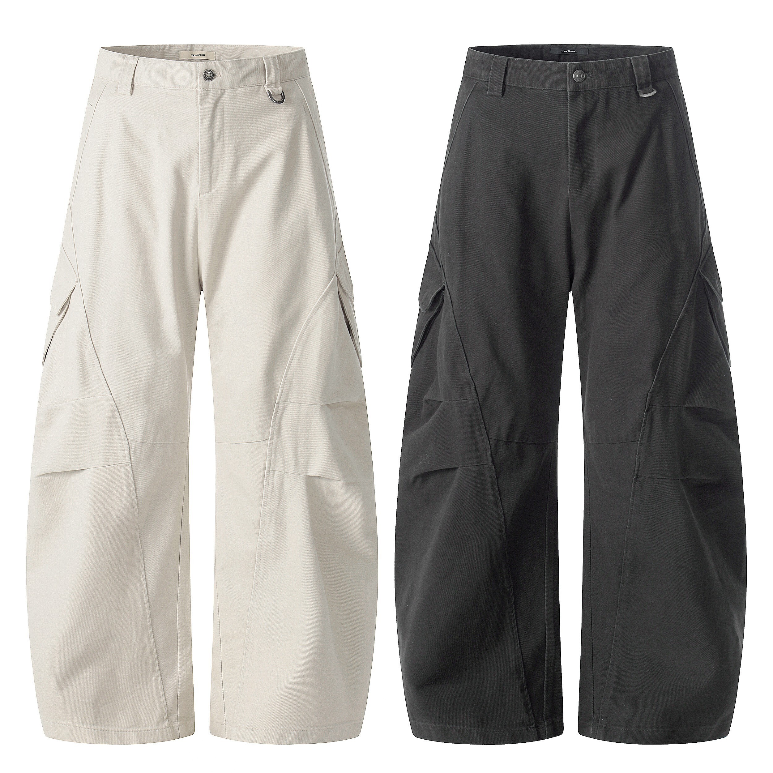 <門市限定>XIN SELECT 流線 抓褶 長褲 工裝褲 彎刀褲 兩色 CK6963