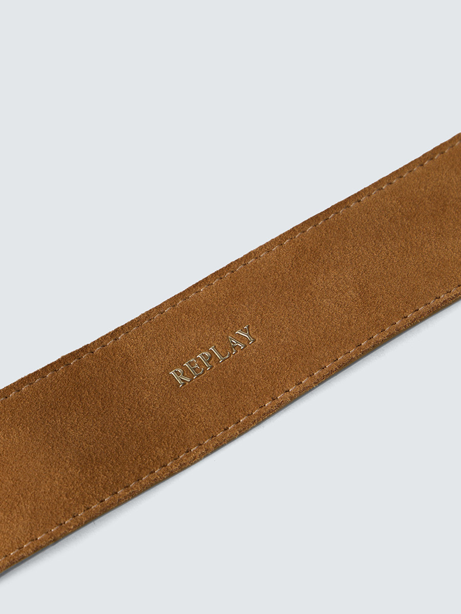 棕色麂皮流蘇腰帶