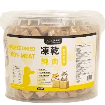 獅子堂 貓狗小食．凍乾鴨肉粒桶裝500g