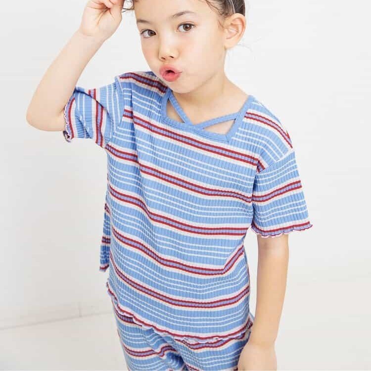 日本 90-140 前後2穿柔和羅紋上衣 5色