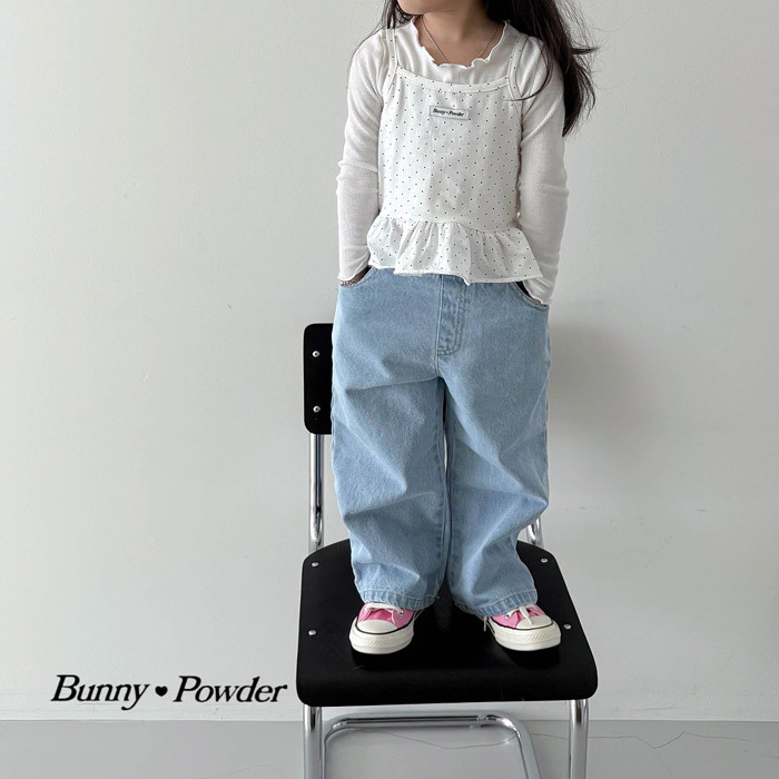 正韓夏BUNNY POWDER 兩色點點荷葉邊背心