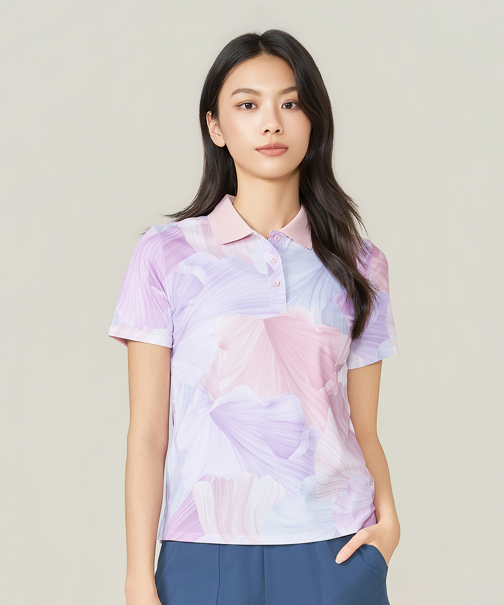 YA系列 永效吸排女印花短袖POLO UE0X0226