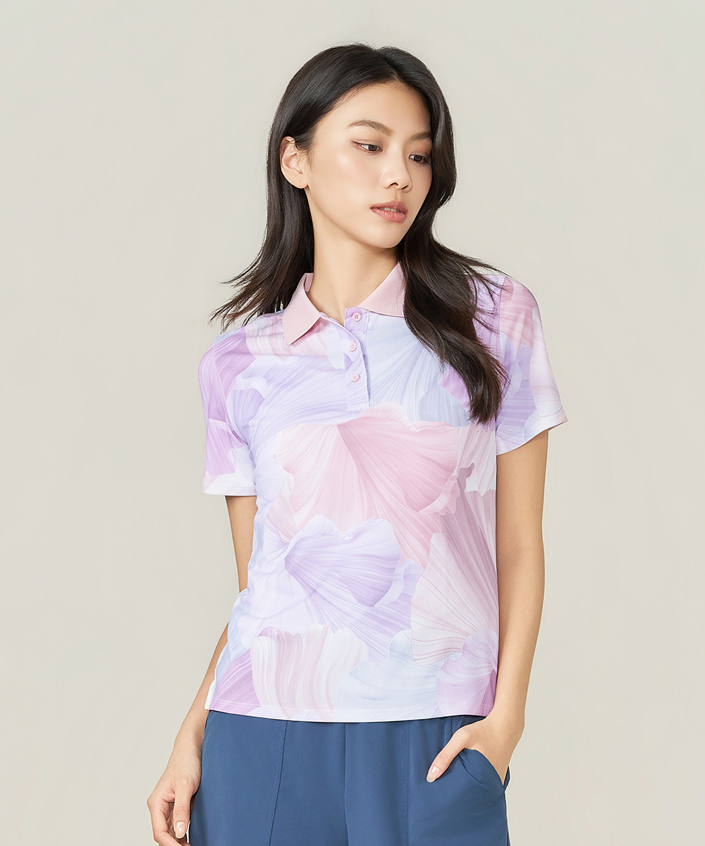 YA系列 永效吸排女印花短袖POLO UE0X0226